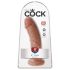 King Cock - dildo 20 cm - mørk naturfarvet