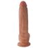 King Cock - realistisk dildo med testikler - 23 cm - brun