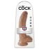 King Cock - realistisk dildo med testikler - 23 cm - brun