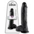 King Cock - realistisk dildo med testikler - 25 cm - sort