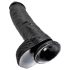 King Cock - realistisk dildo med testikler - 25 cm - sort