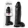 King Cock - realistisk dildo med testikler - 30 cm - sort