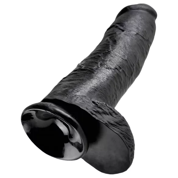 King Cock - realistisk dildo med testikler - 30 cm - sort
