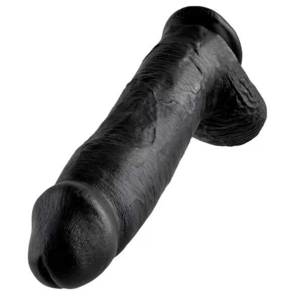 King Cock - realistisk dildo med testikler - 30 cm - sort