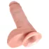 King Cock - dildo med pung - 20 cm - natur