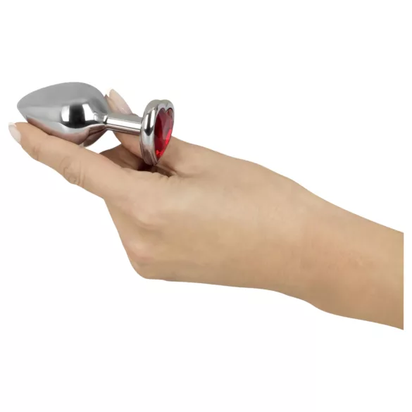 You2Toys - Diamond - 85 g aluminium anal plug (sølv-rød)