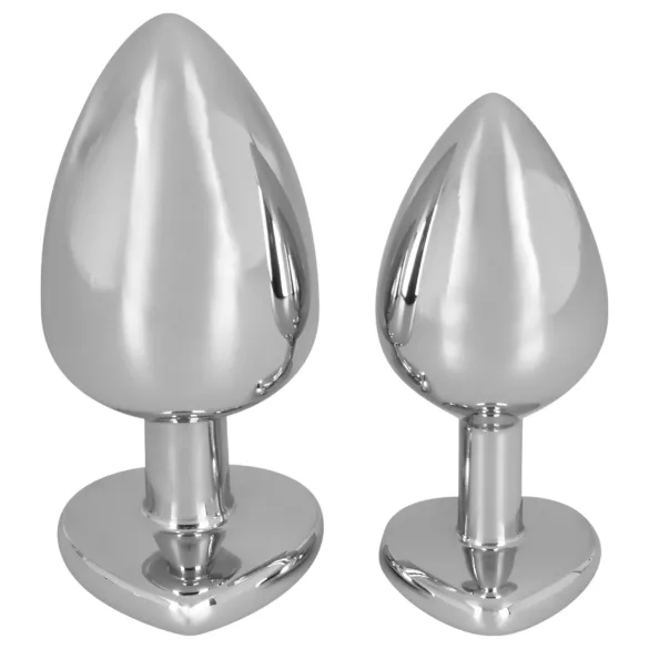 You2Toys - Diamond - 85 g aluminium anal plug (sølv-rød)