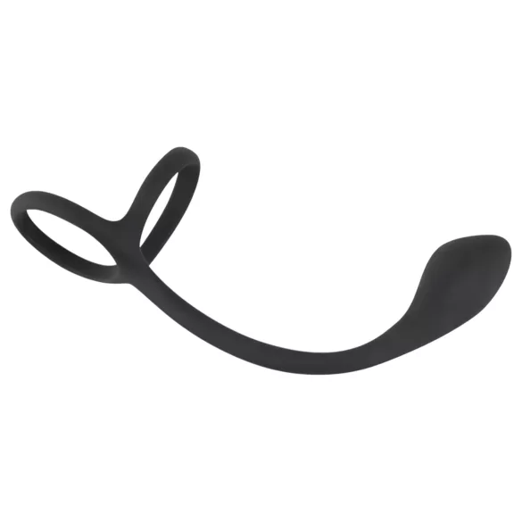 Black Velvets - analdildo med penisring og kuglering - sort