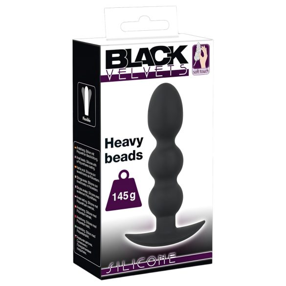 Black Velvet Heavy - 145g kugle anal plug (sort)