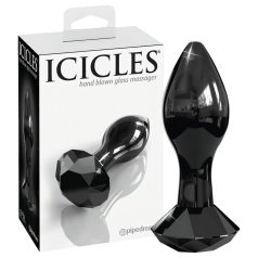 Icicles No. 78 - analplug i glas - konisk - sort