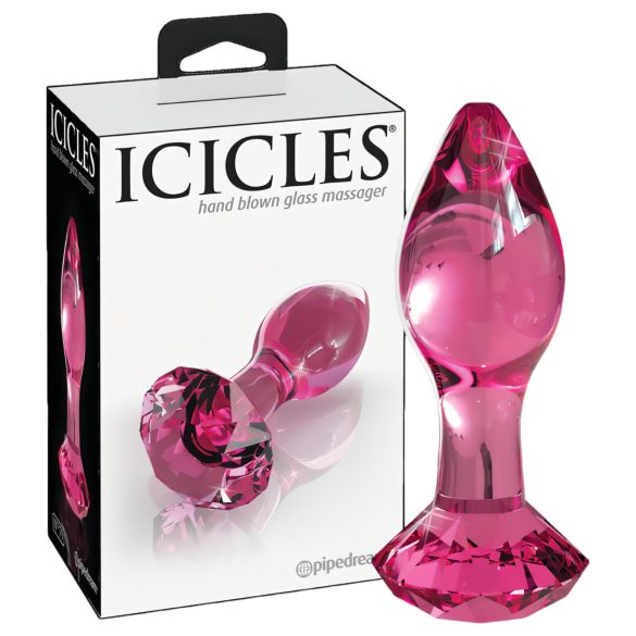 Icicles No. 79 - analplug i glas - konisk - pink