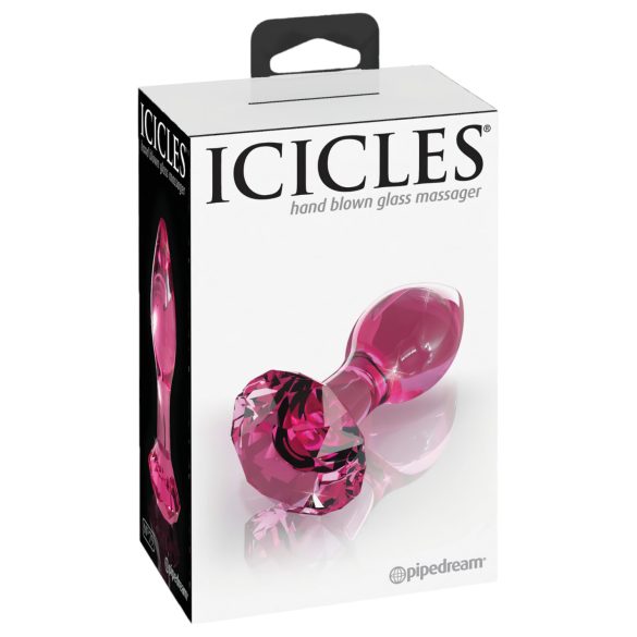 Icicles No. 79 - analplug i glas - konisk - pink