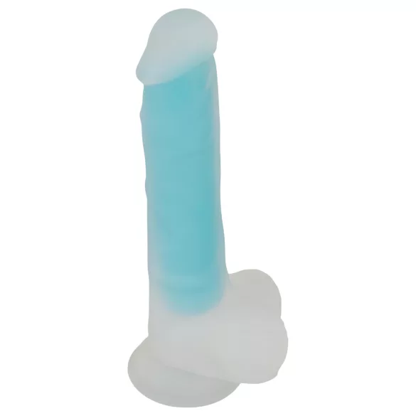 You2Toys - dildo med sugekop - selvlysende - blå