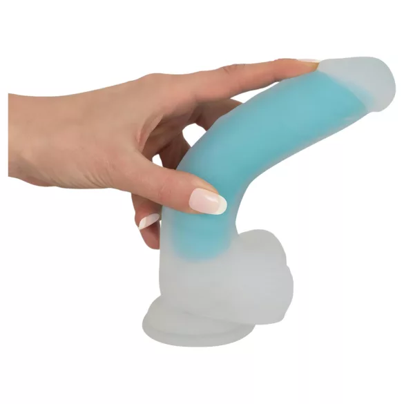 You2Toys - dildo med sugekop - selvlysende - blå