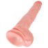 King Cock - dildo med testikler - stor 35cm - natur