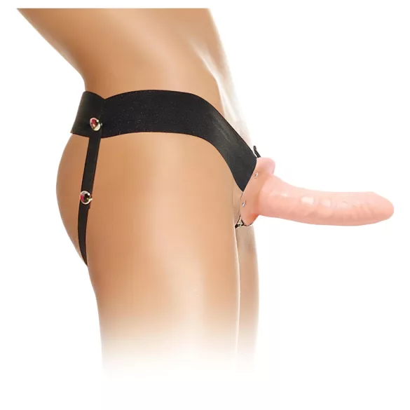 Fetish Strap-On 6 - strap-on med hul dildo - natur