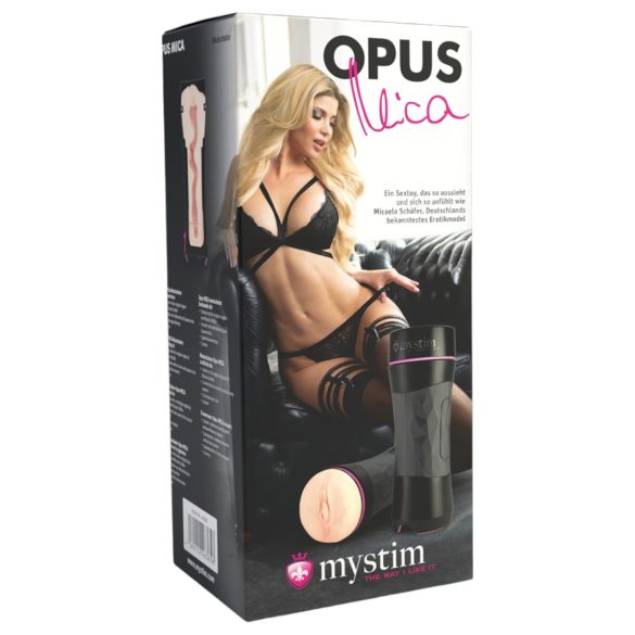 mystim OPUS Mica - Livagtig masturbator i natur-sort design