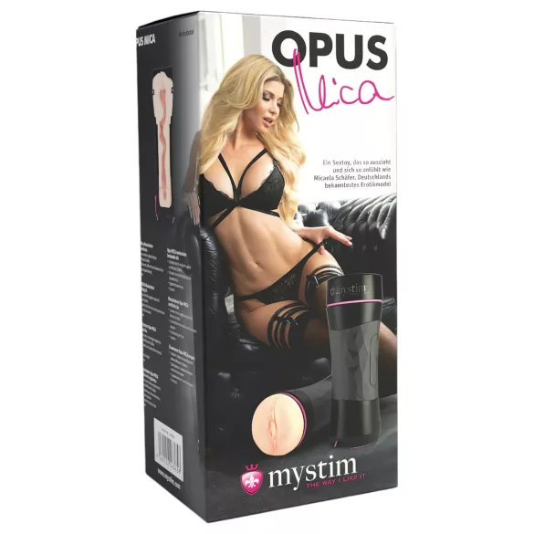 mystim OPUS Mica - realistisk kunstig vagina masturbator - natur-sort