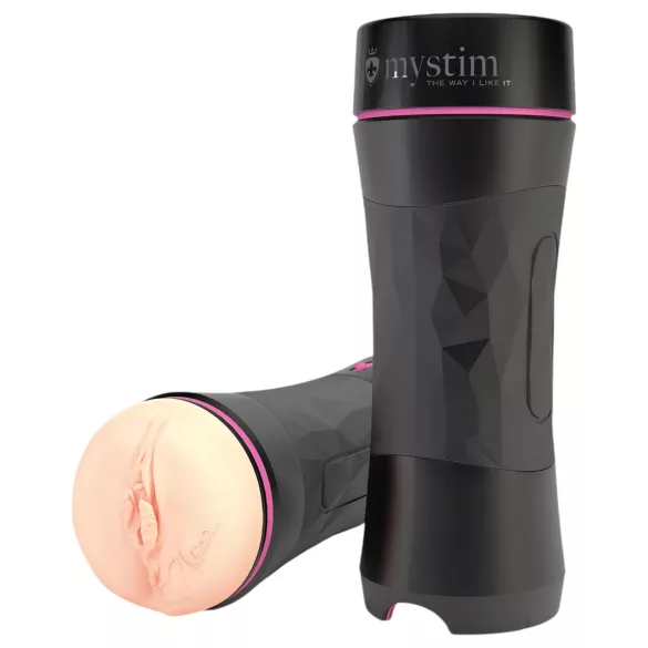 mystim OPUS Mica - realistisk kunstig vagina masturbator - natur-sort
