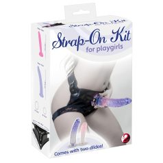 You2Toys - strap-on sæt - dobbelt dildo - justerbar harness