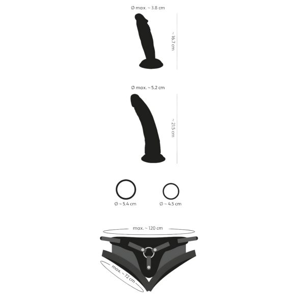 You2Toys - strap-on sæt - dobbelt dildo - justerbar harness
