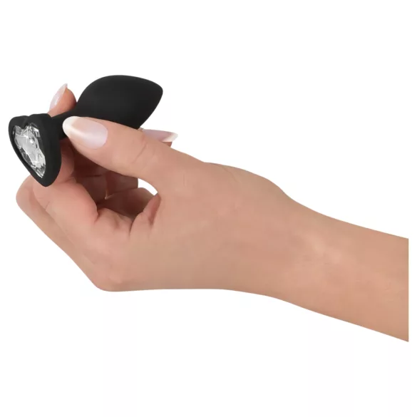 You2Toys - analplug - med hvid sten - sort