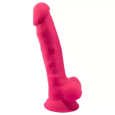Silexd 7 - dildo med sugekop og kugler - 17,5 cm (pink)