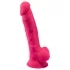 Silexd 7 - dildo med sugekop og kugler - 17,5 cm (pink)