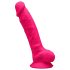 Silexd 7 - dildo med sugekop og testikler - 17,5cm pink