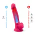 Silexd 7 - dildo med sugekop og kugler - 17,5 cm (pink)
