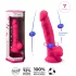 Silexd 7 - dildo med sugekop og kugler - 17,5 cm (pink)