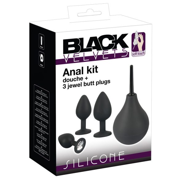 Black Velvets - analprop sæt - 4 dele - sort