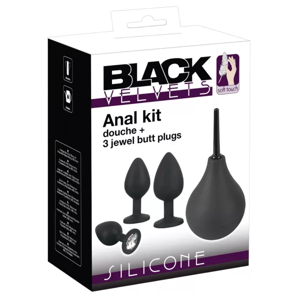 Black Velvets - anal plug-sæt (4-delt, sort)