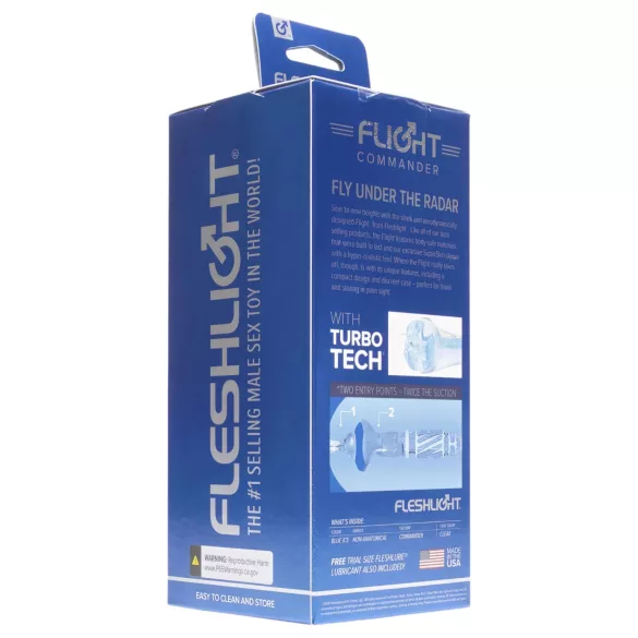 Fleshlight Flight Commander - masturbator med sugeeffekt - blå