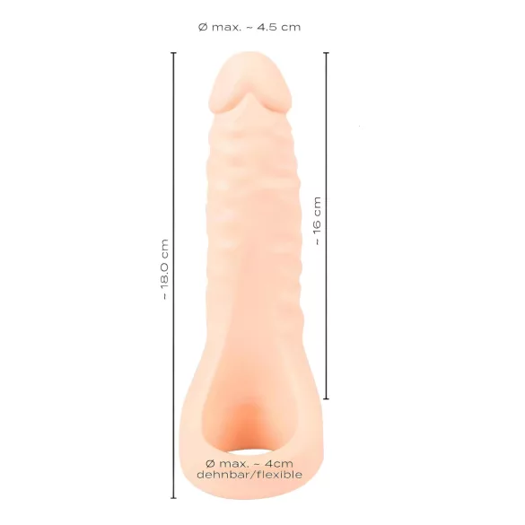 Realistixxx - dobbelt dildo med penisring - realistisk - natur