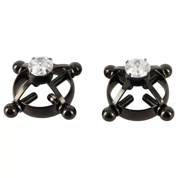 Bad Kitty - snoet brystvorte smykke (strass) - sort
