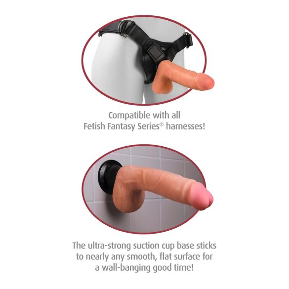 Real Feel Deluxe No.7 - dildo med testikler - realistisk vibrator - natur