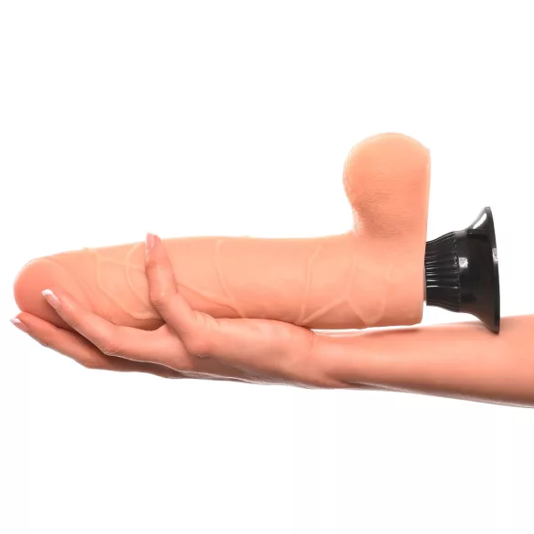 Real Feel Deluxe No.9 - realistisk dildo med testikler - hudfarvet