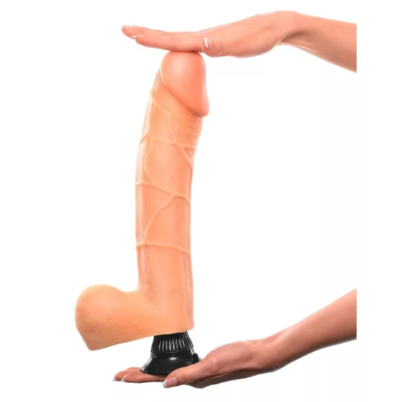 Real Feel Deluxe No.12 - realistisk dildo med testikler - hudfarvet