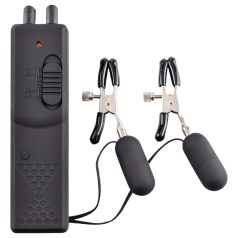 Fetish - vibrerende brystvorteclips - sort