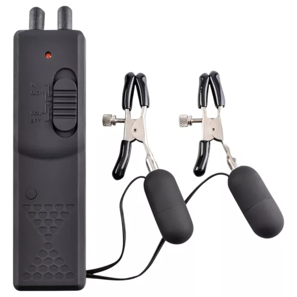 Fetish - vibrerende brystvorteclips - sort