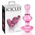Icicles No. 75 - analplug i glas med hjerte - pink