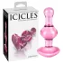 Icicles No. 75 - analplug i glas med hjerte - pink