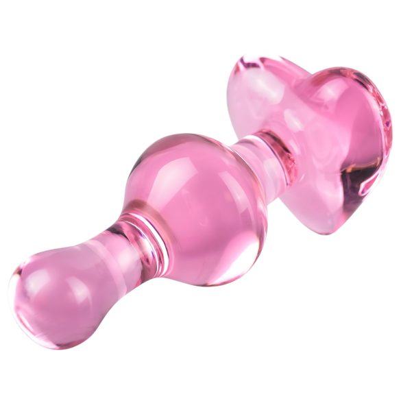 Icicles No. 75 - analplug i glas med hjerte - pink