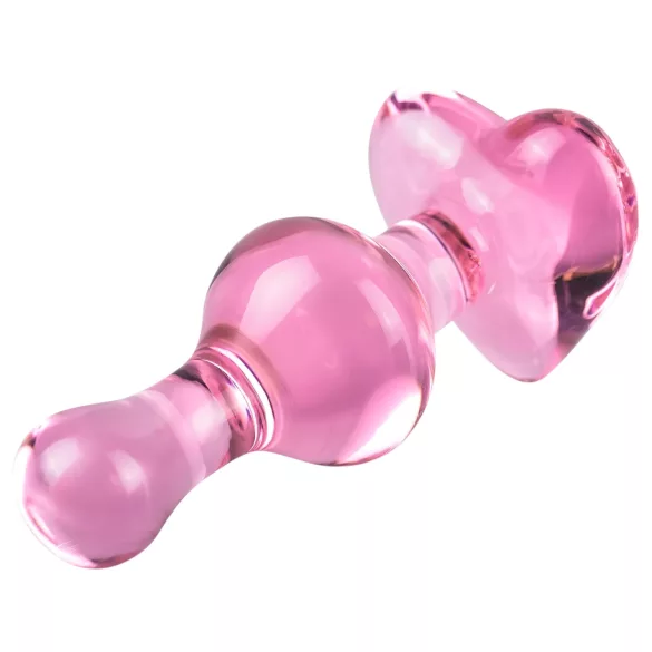 Icicles No. 75 - analplug i glas med hjerte - pink