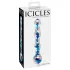Icicles No. 08 - glasdildo dobbeltender bølget - gennemsigtig/blå