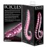 Icicles No. 24 - rillet glasdildo med tunge (pink)