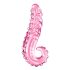 Icicles No. 24 - rillet glasdildo med tunge (pink)