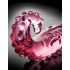 Icicles No. 24 - rillet glasdildo med tunge (pink)