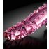 Icicles No. 24 - rillet glasdildo med tunge (pink)